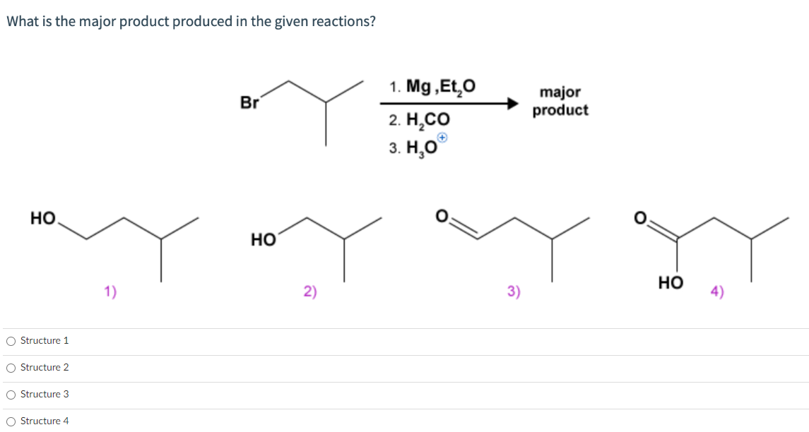 Solved What Is The Major Product Produced In The Given Chegg