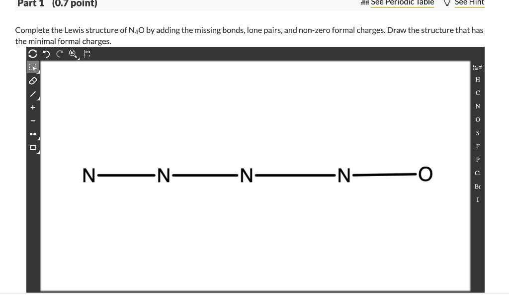 Solved Complete The Lewis Structure Of N4O By Adding Chegg