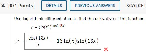 Solved Points Details Previous Answers Scalcet Use Chegg