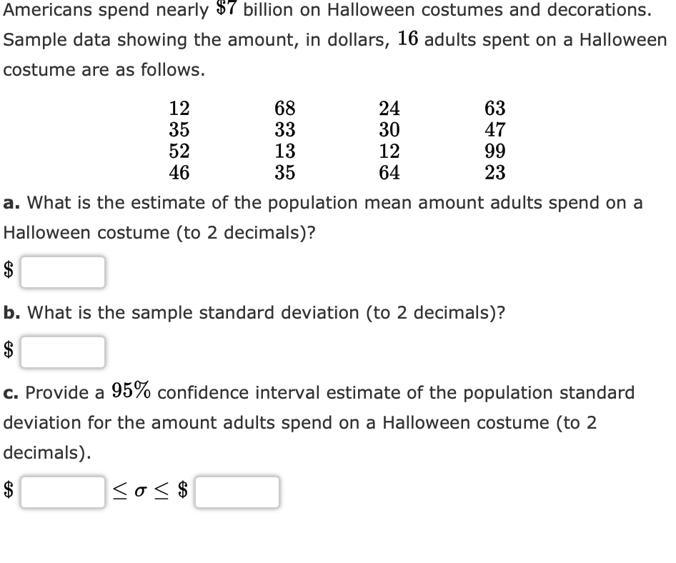 Solved Americans Spend Nearly Billion On Halloween Chegg