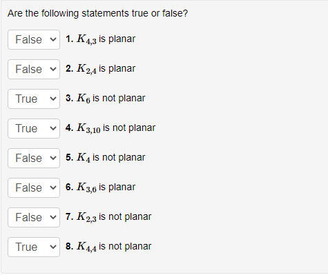 Solved Are The Following Statements True Or False 1 K4 3 Chegg