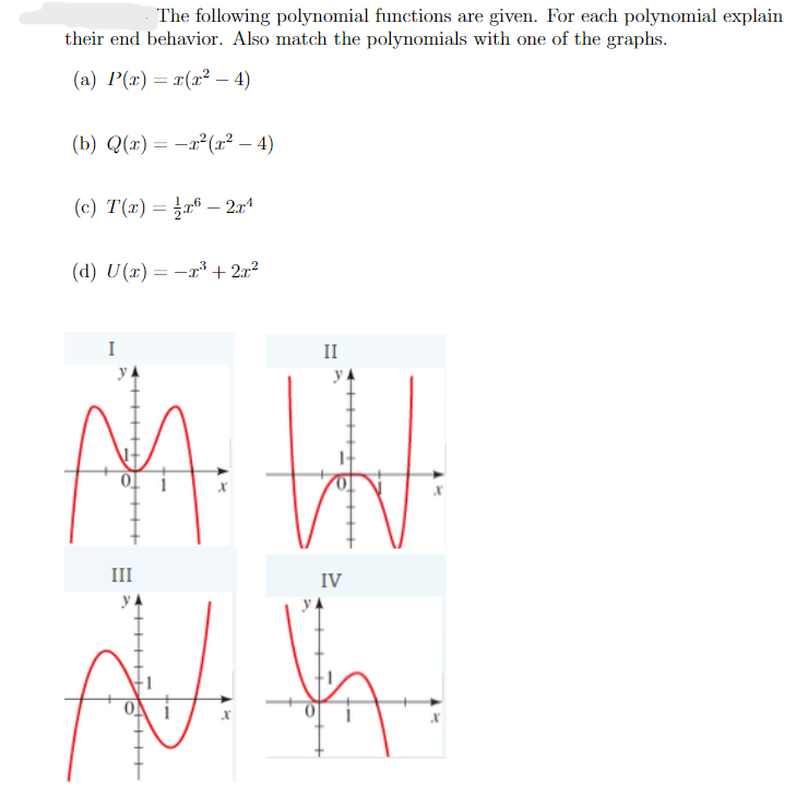 Solved The Following Polynomial Functions Are Given For Chegg