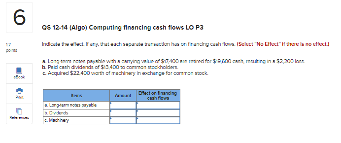 Solved Qs Algo Computing Cash Flows From Investing Chegg