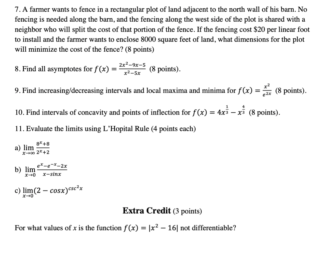 Solved 7 A Farmer Wants To Fence In A Rectangular Plot Of Chegg