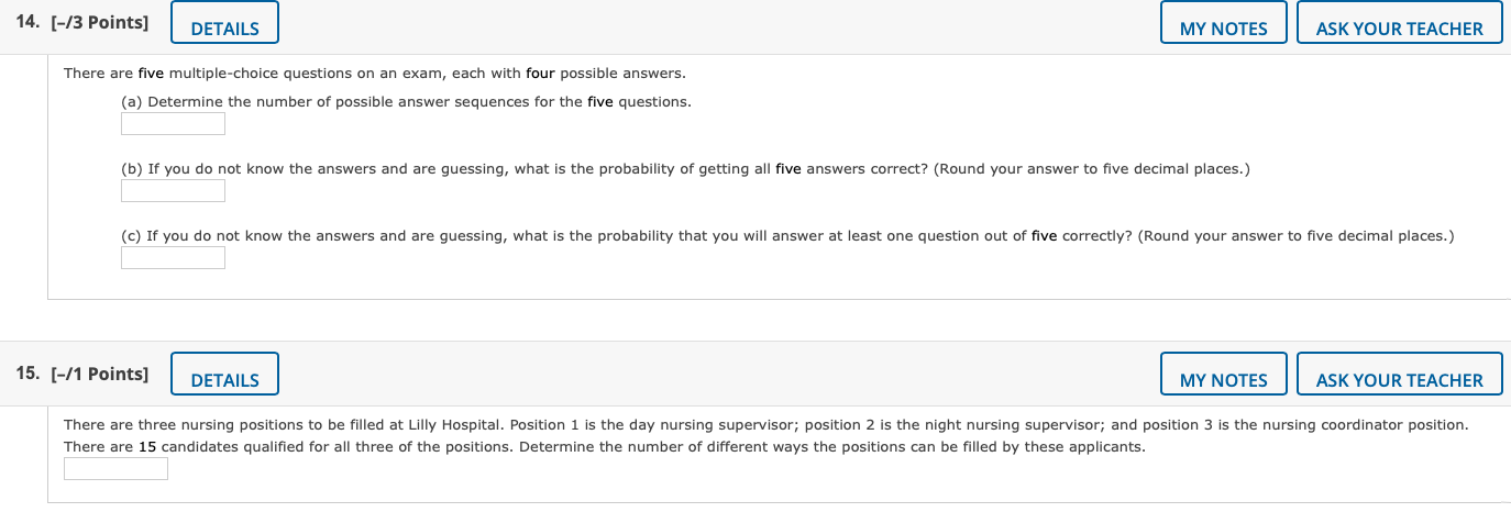 Solved 14 13 Points DETAILS MY NOTES ASK YOUR TEACHER Chegg