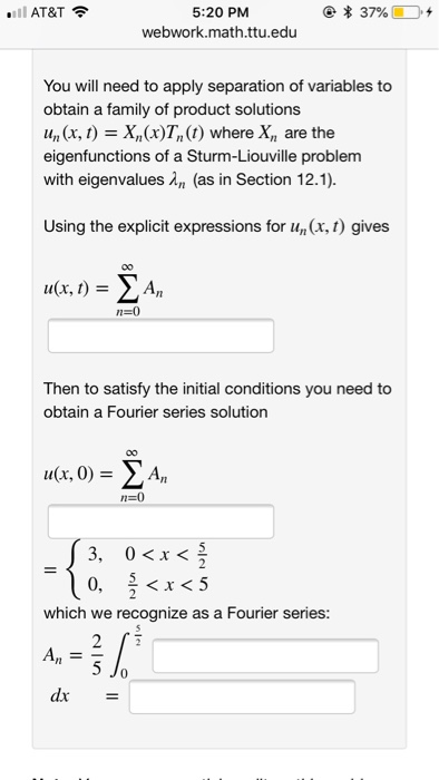 Solved 5 20 PM Webwork Math Ttu Edu Ill AT T Previous Chegg