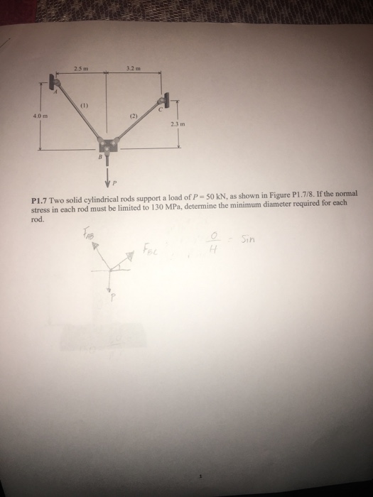 Solved 2 5 M 3 2 M 4 0 M 2 3 M P1 7 Two Solid Cylindrical Chegg