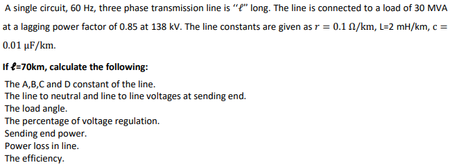 Solved A Single Circuit Hz Three Phase Transmission Chegg