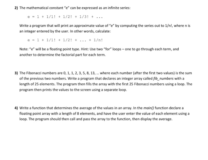Solved The Mathematical Constant "e" Can Be Expressed As
