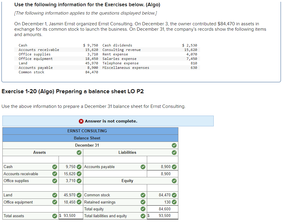 Solved Use The Following Information For The Exercises Chegg