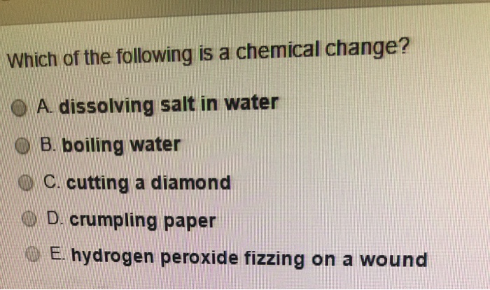 which-of-the-following-is-a-chemical-change-a-di-chegg