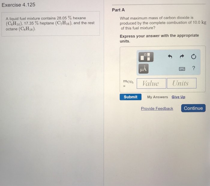 Solved Exercise 4 125 Part A A Liquid Fuel Mixture Contains Chegg