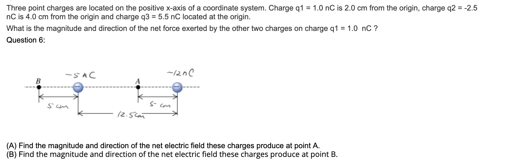 Solved Three Point Charges Are Located On The Positive Chegg