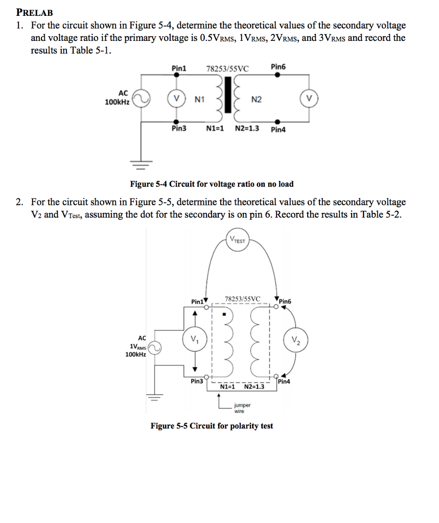 Solved Prelab For The Circuit Shown In Figure Chegg