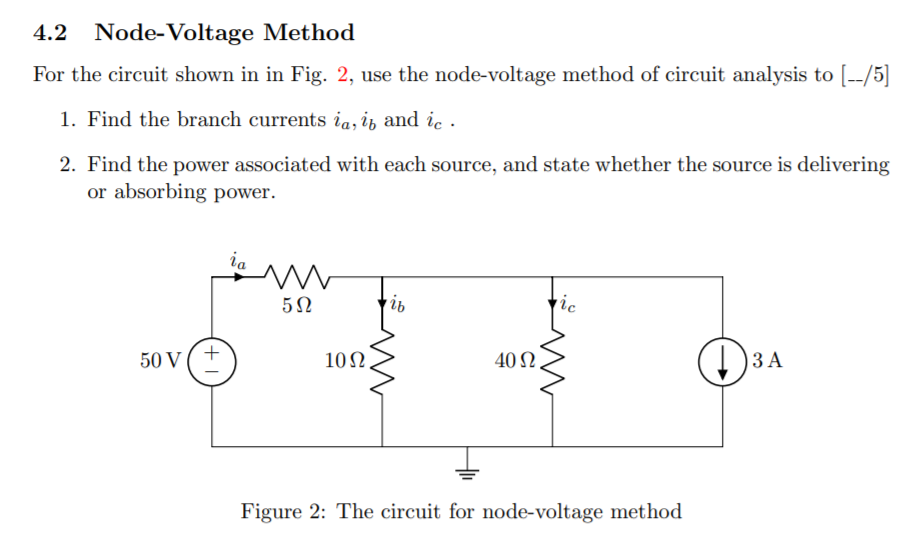 Solved Node Voltage Method For The Circuit Shown In In Chegg