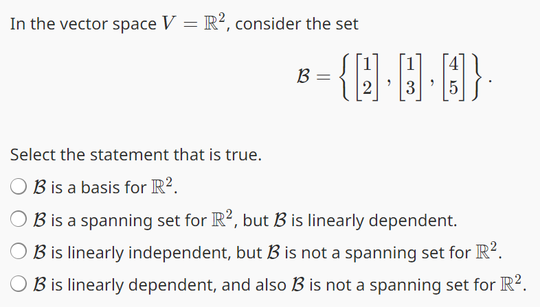 Solved In The Vector Space V R2 Consider The Set Chegg