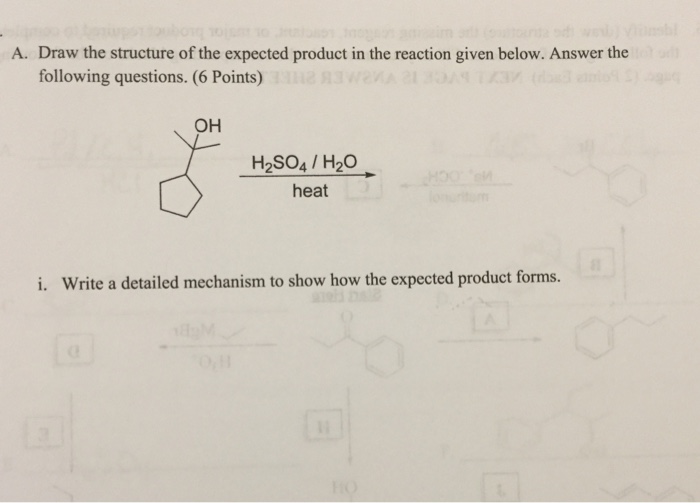 Solved Draw The Structure Of The Expected Product In The