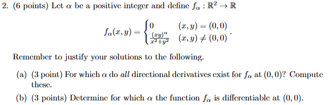 6 points Let αbe a positive integer and define Chegg