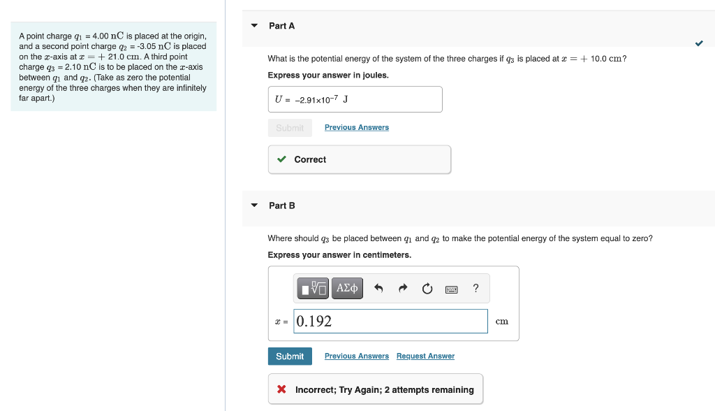 Solved Part A A Point Charge Q Nc Is Placed At The Chegg