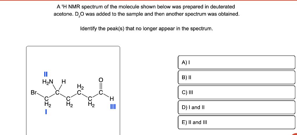 Solved A H Nmr Spectrum Of The Molecule Shown Below Was Chegg