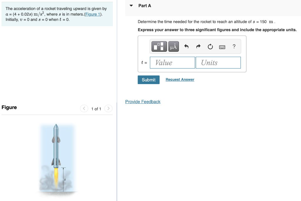 Solved Part A The Acceleration Of A Rocket Traveling Upward Chegg