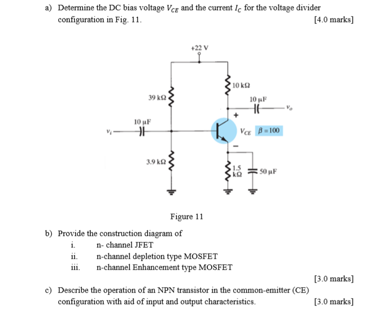 Solved A Determine The Dc Bias Voltage Vce And The Current Chegg