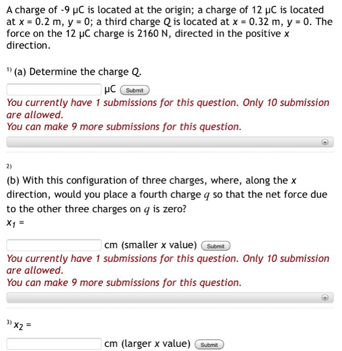 Solved A charge of 9 μC is located at the origin a charge Chegg