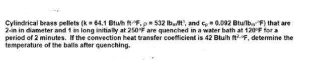 Solved Cylindrical Brass Pellets Chegg