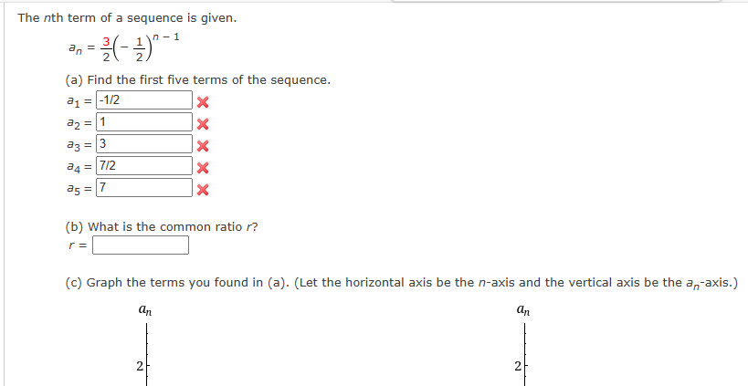 Solved The Nth Term Of A Sequence Is Given An 23 21 N1 Chegg