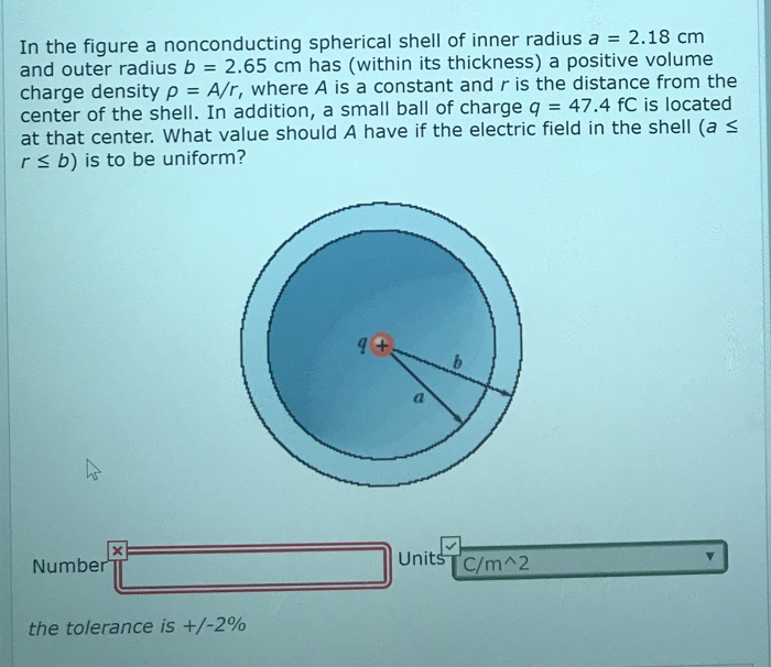 Solved In The Figure A Nonconducting Spherical Shell Of Chegg