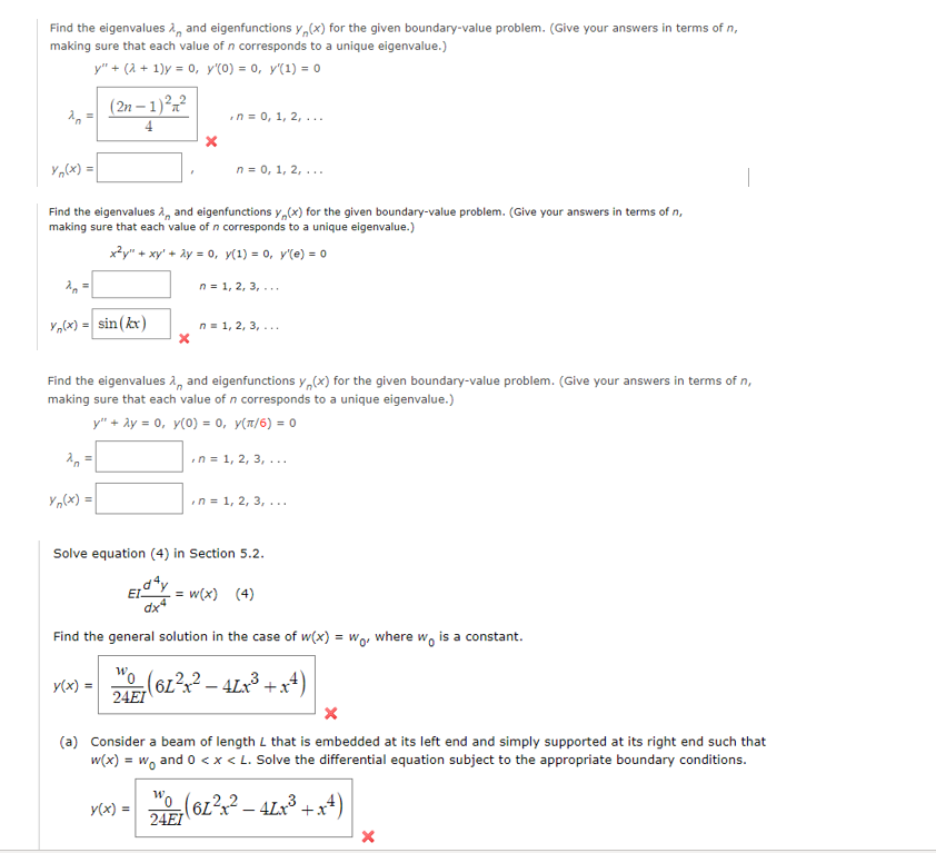 Solved Find the eigenvalues λn and eigenfunctions yn x for Chegg