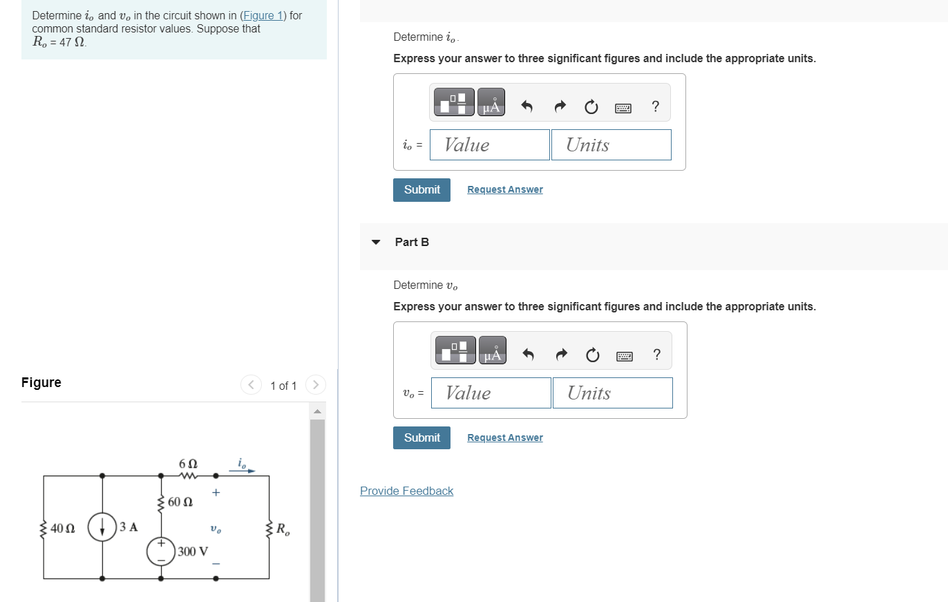 Solved Determine Io And Vo In The Circuit Shown In Figure Chegg