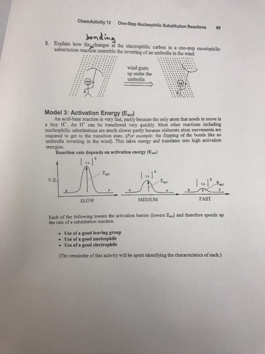 Solved ChemActivity 12 Part A One Step Nucleophilic Chegg