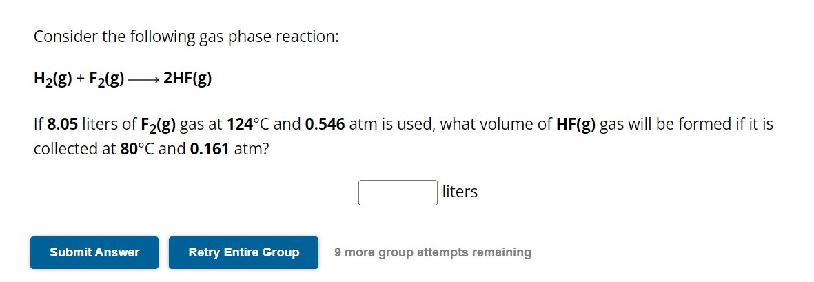 Solved Consider The Following Gas Phase Reaction H2 G F2 Chegg