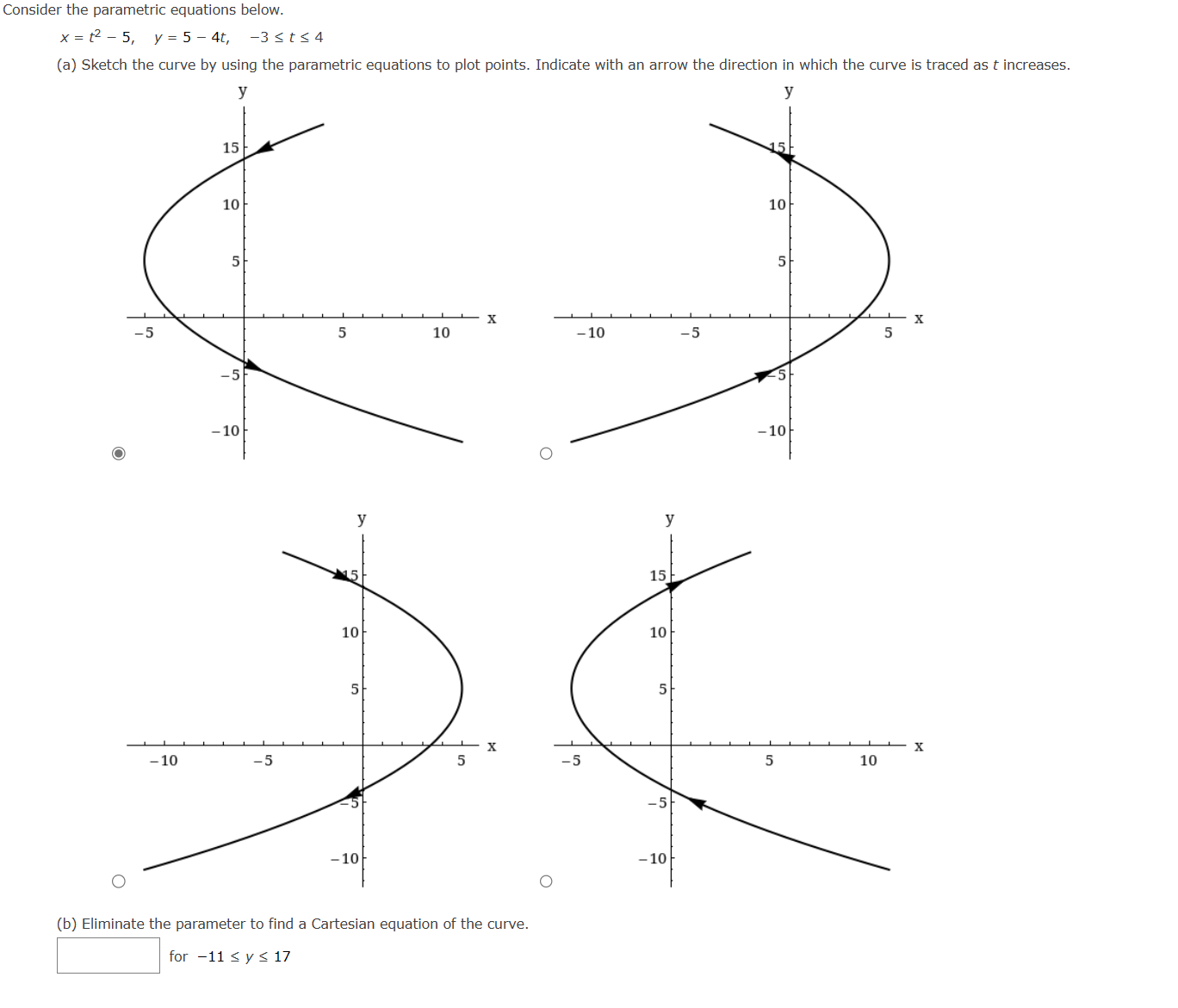 Solved Consider The Parametric Equations Below Chegg