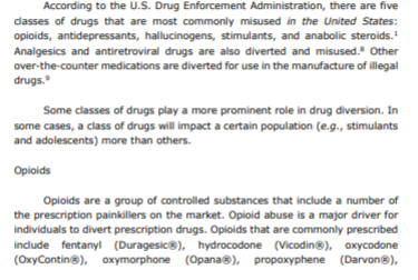 Solved Drug Diversion And The Scope Of The Problem Drug Chegg