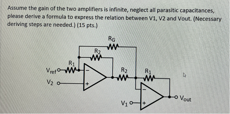 Solved Assume The Gain Of The Two Amplifiers Is Infinite Chegg