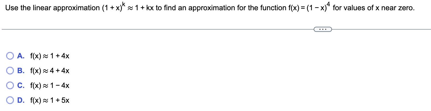 Solved Use The Linear Approximation 1 X K1 Kx To Find An Chegg