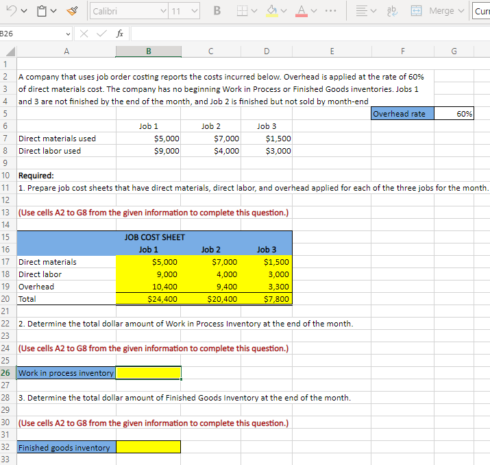 Solved A Company That Uses Job Order Costing Reports Th