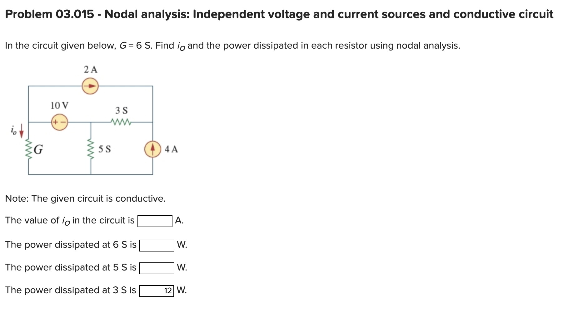 Solved Problem 03 015 Nodal Analysis Independent Voltage Chegg