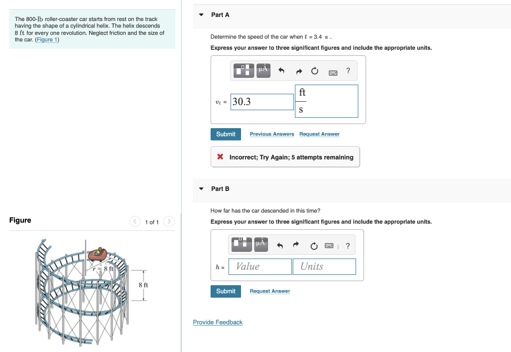 Solved Part A The Lb Roller Coaster Car Starts From Rest Chegg