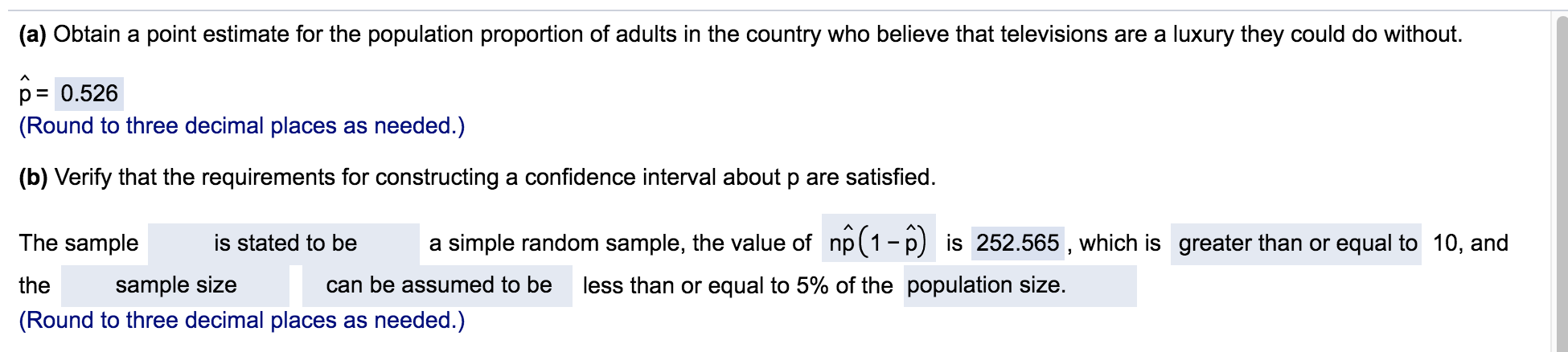 Solved A Random Sample Of 1013 Adults In A Certain Large Chegg