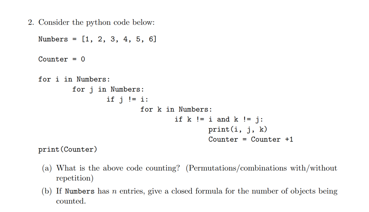 Solved Consider The Python Code Below Numbers Chegg