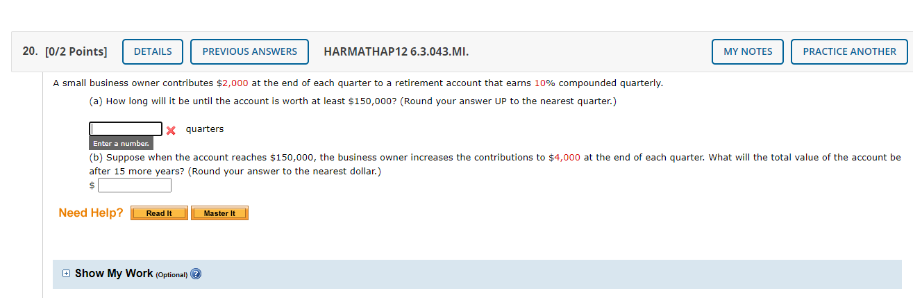 Solved Points Details Previous Answers Harmathap Chegg