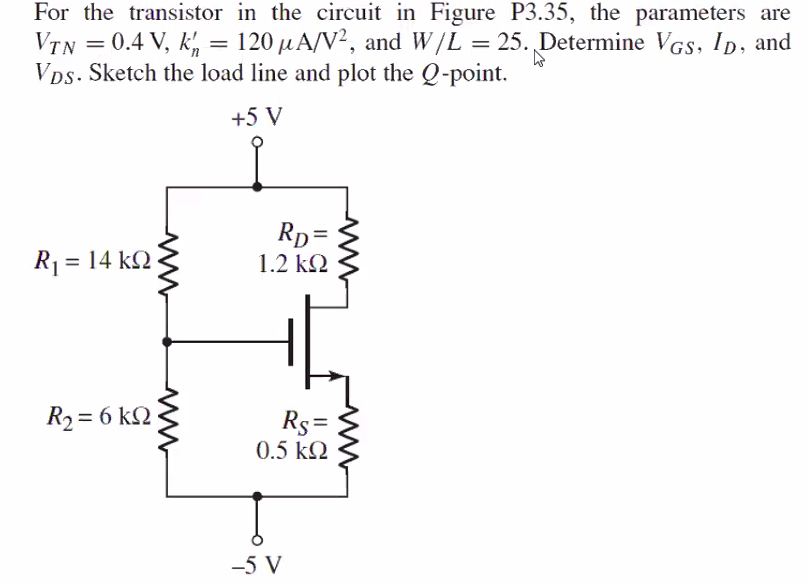 Solved For The Transistor In The Circuit In Figure P3 35 Chegg