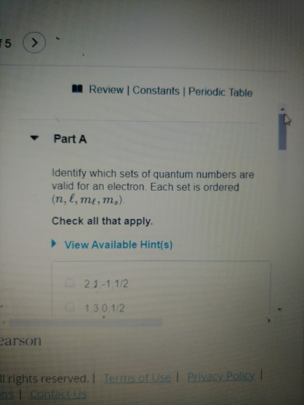 Solved Review Constants Periodic Table Chegg