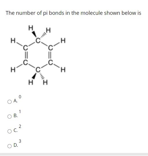 Solved The Number Of Pi Bonds In The Molecule Shown Below Is Chegg