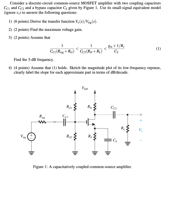 Solved Consider A Discrete Circuit Common Source MOSFET Chegg