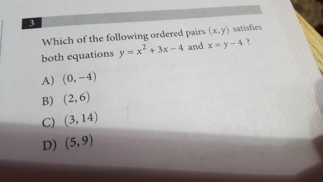 Solved Which Of The Following Ordered Pairs X Y Chegg