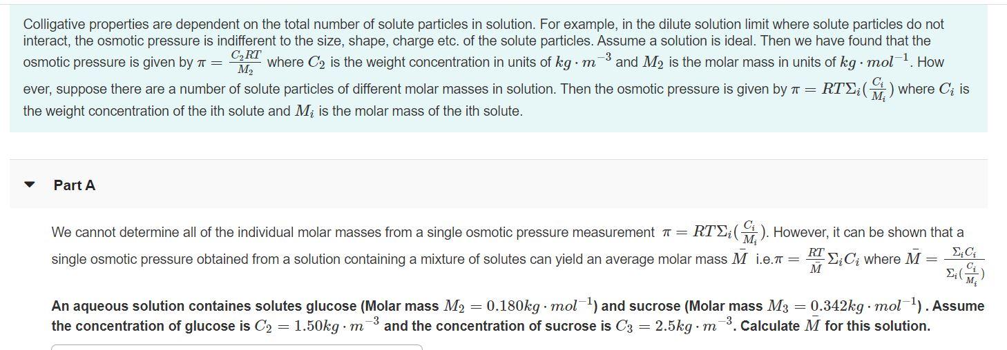 Solved Colligative Properties Are Dependent On The Total Chegg